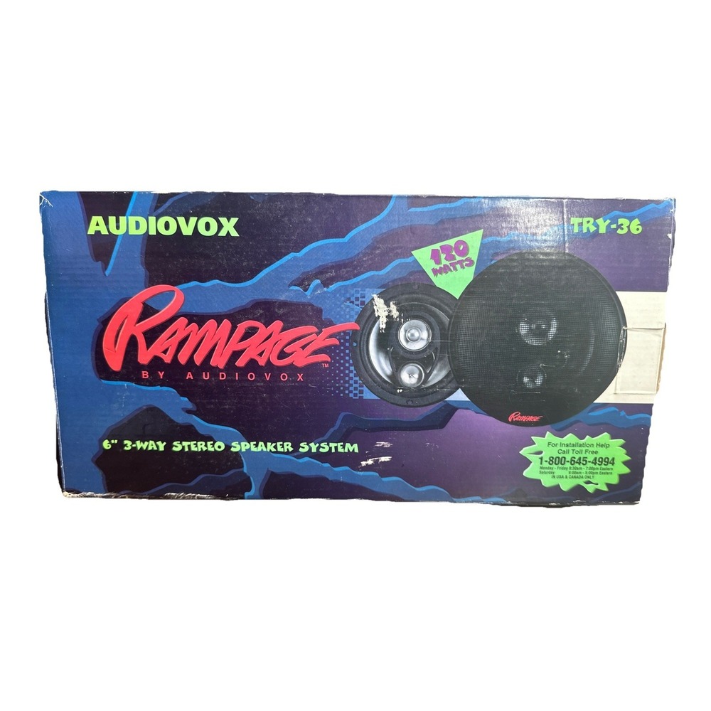 Audiovox Rampage TRY-36 Speakers New Deadstock
